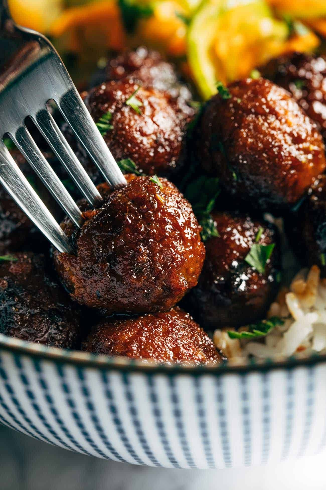 Close-up of meatless meatball