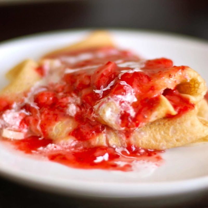 Strawberry Blintzes Crepes Recipe Pinch Of Yum