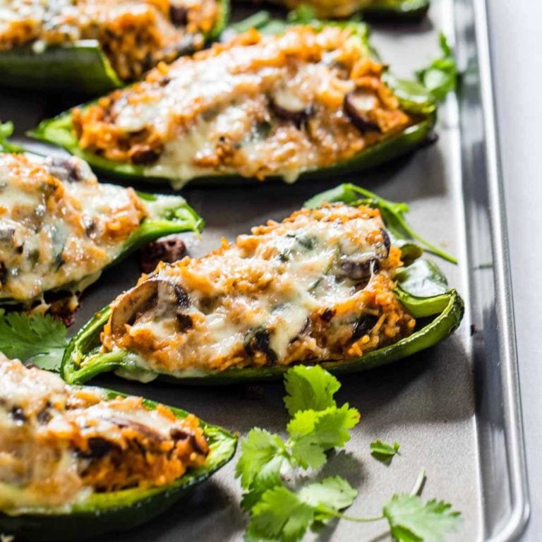 Queso Stuffed Poblanos Recipe - Pinch of Yum