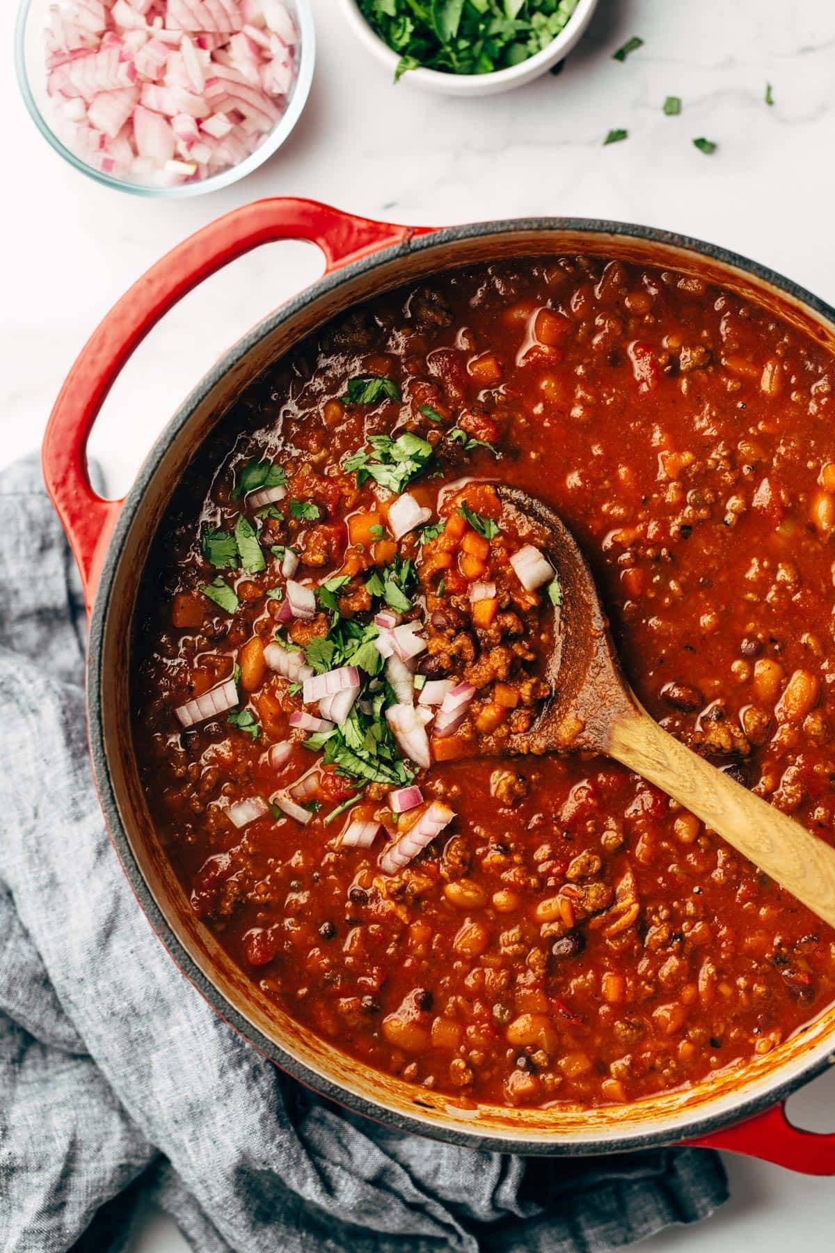 30 Minute Spicy Ancho Turkey Chili Recipe - Pinch of Yum