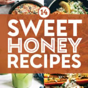 Collage of honey recipes