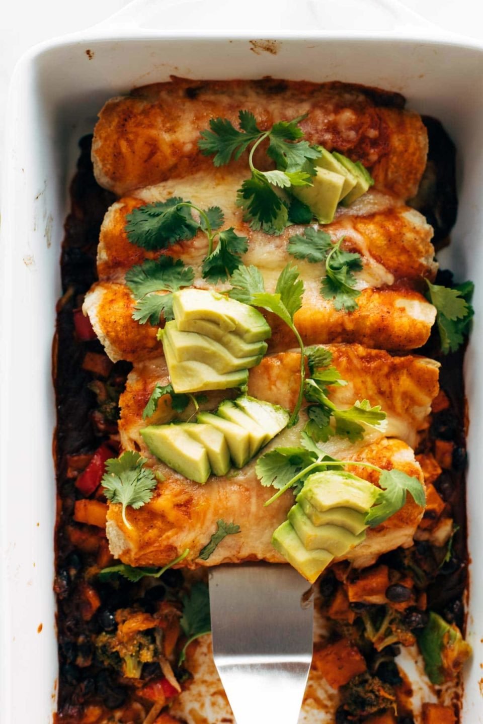 Easy Veggie Enchiladas Recipe - Pinch Of Yum