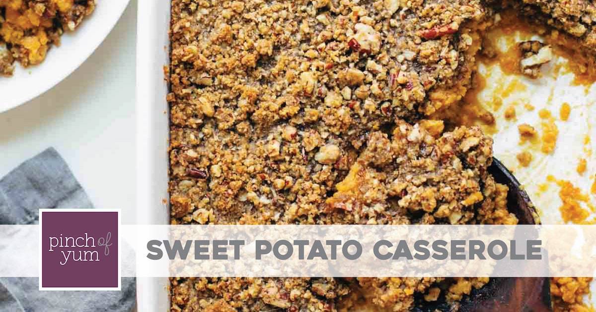 Sweet Potato Casserole With Brown Sugar Topping Recipe Pinch Of Yum,Rotel Dip Recipe With Ground Beef