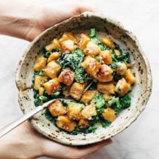 Sweet Potato Gnocchi with Broccoli Rabe and Garlic Sage Butter Sauce-image