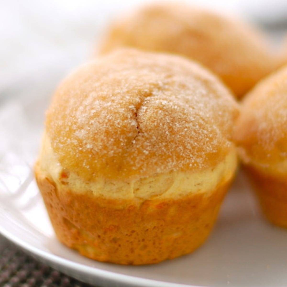 Sugar-dusted sweet potato muffins.