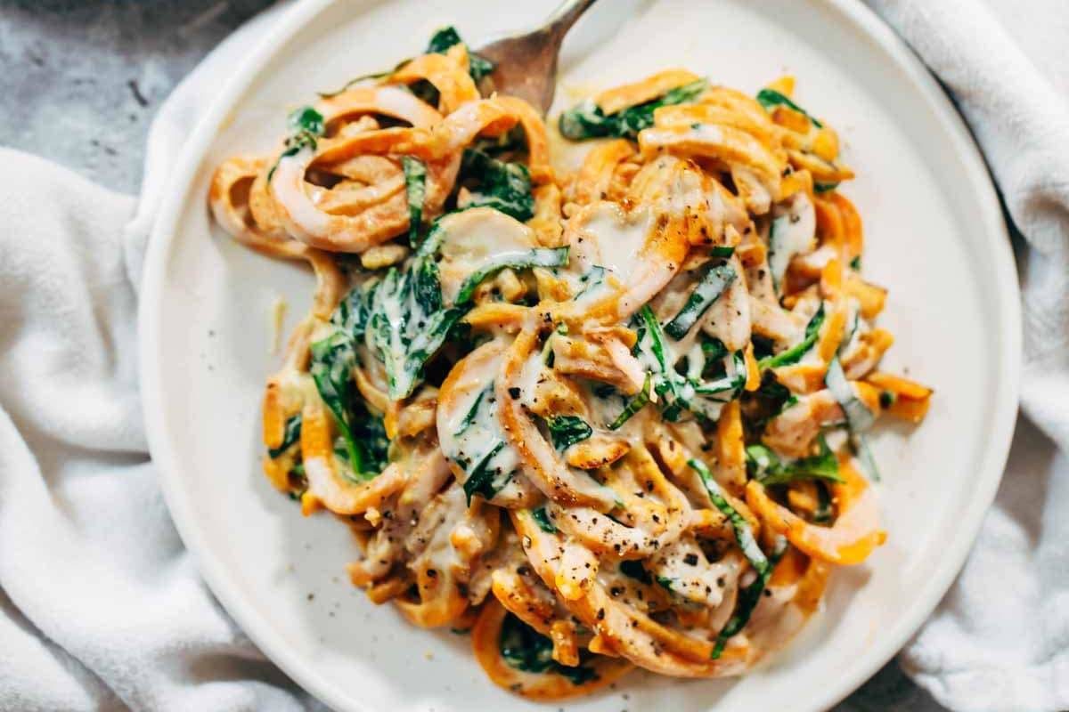 Sweet Potato Noodles with Cashew Sauce