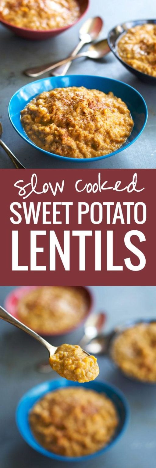 Crockpot Sweet Potato Lentils Recipe - Pinch of Yum