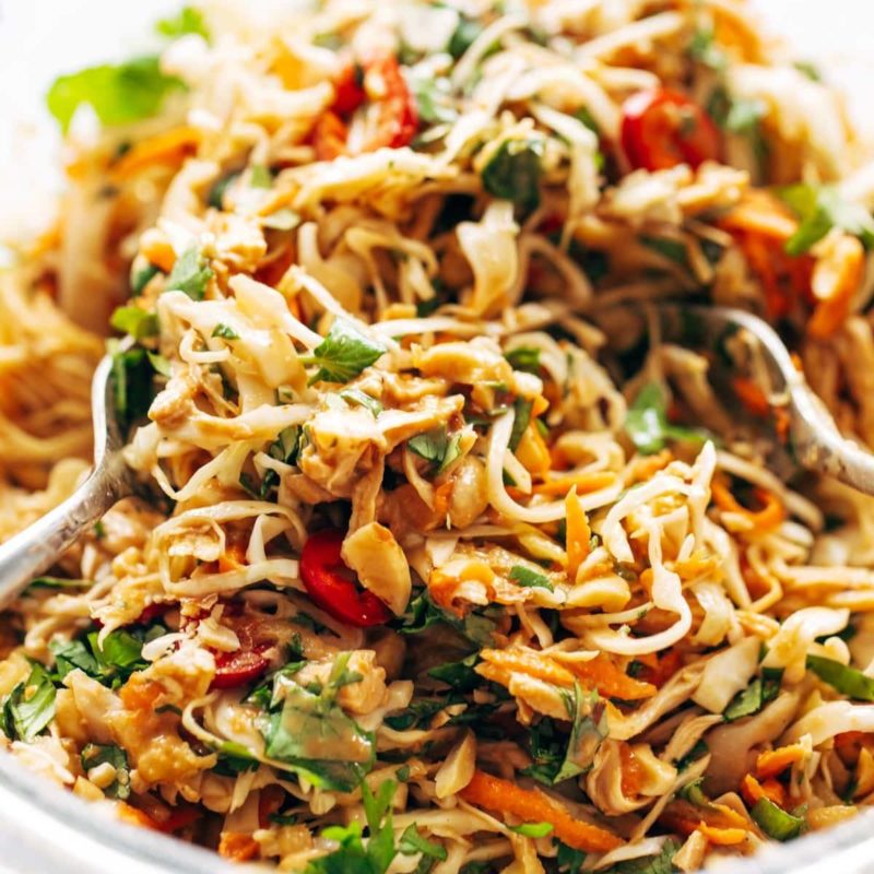 Chopped Thai-Inspired Chicken Salad Recipe - Pinch of Yum