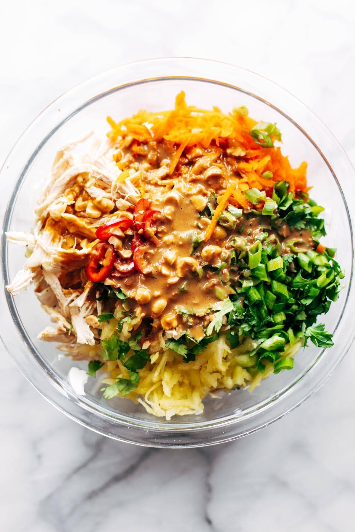 Chopped Thai Inspired Chicken Salad Recipe Pinch Of Yum