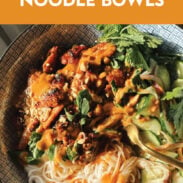 Thai peanut chicken noodle bowls.