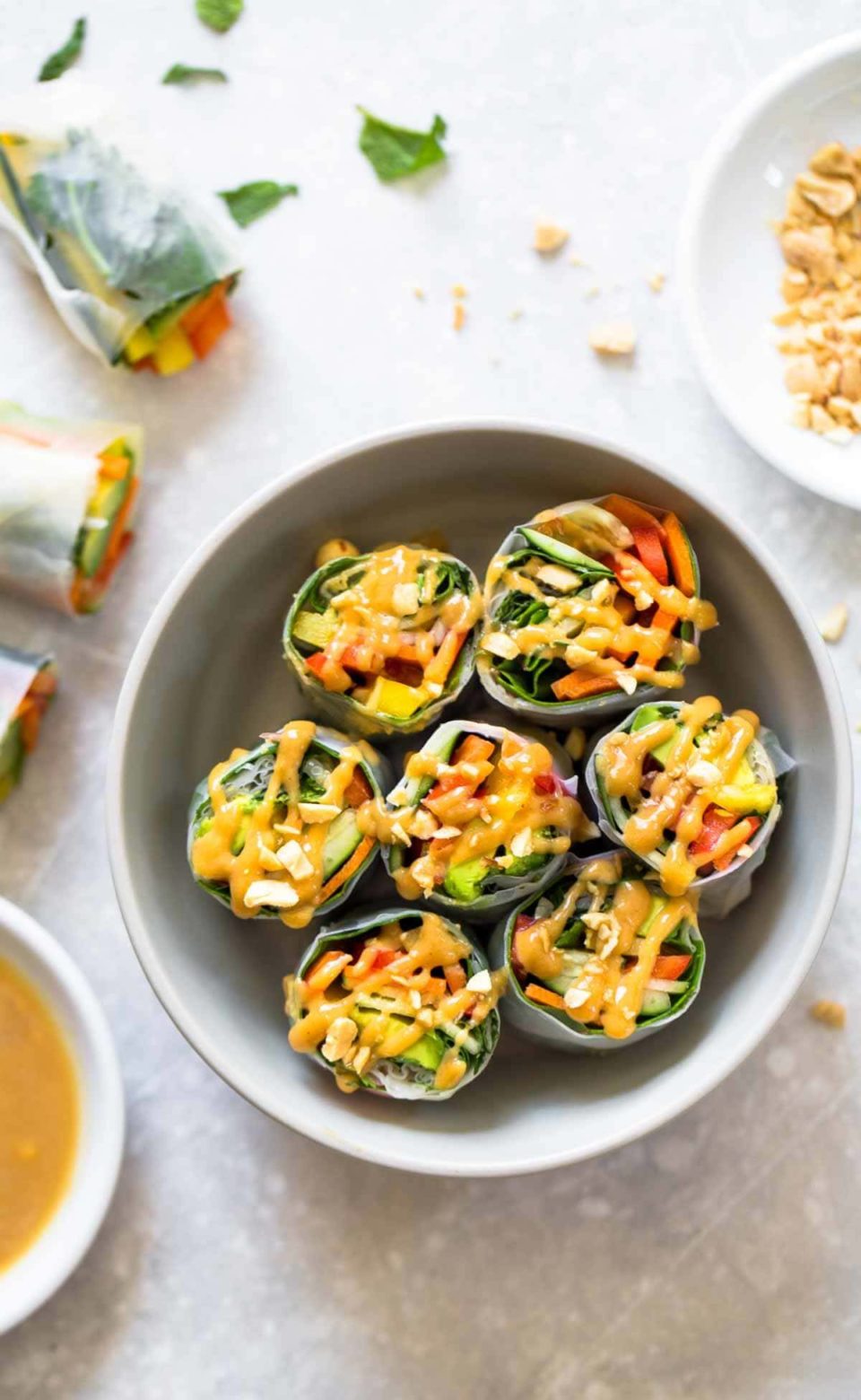 Thai Summer Rolls with Peanut Sauce Recipe Pinch of Yum