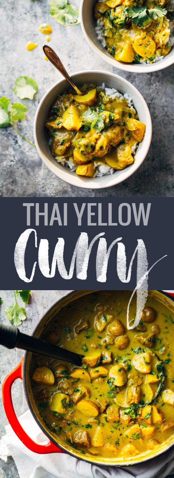 Thai Yellow Curry with Beef and Potatoes - made from scratch! so creamy and fragrant - perfect comfort food.