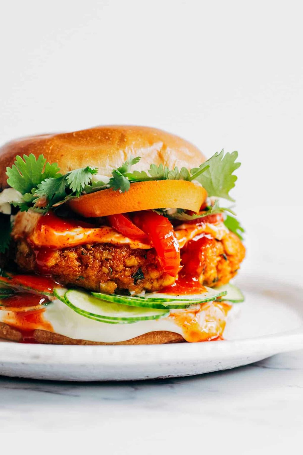 Spicy Tofu Burgers Recipe - Pinch of Yum
