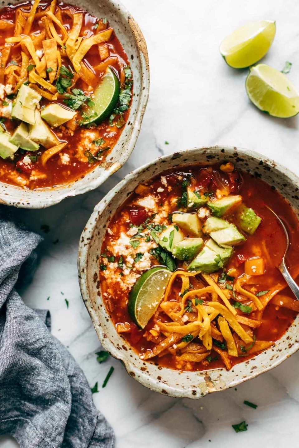 Instant Pot Sweet Potato Tortilla Soup Recipe - Pinch of Yum