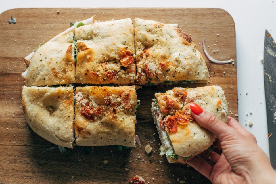 Trader Joe's SunDried Tomato Focaccia Turkey Sandwich Recipe Pinch