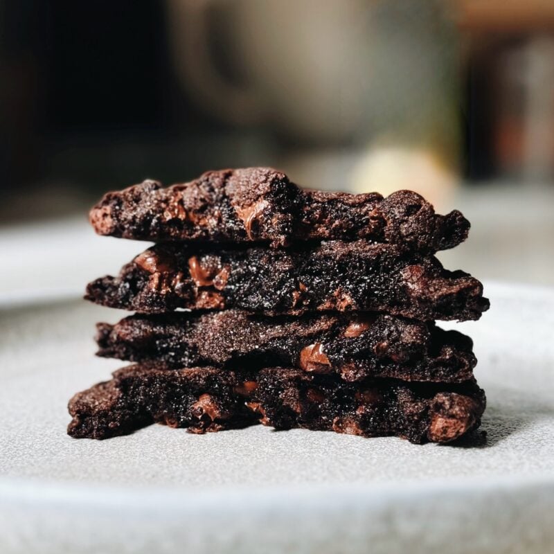 A picture of Two Huge Double Chocolate Cookies