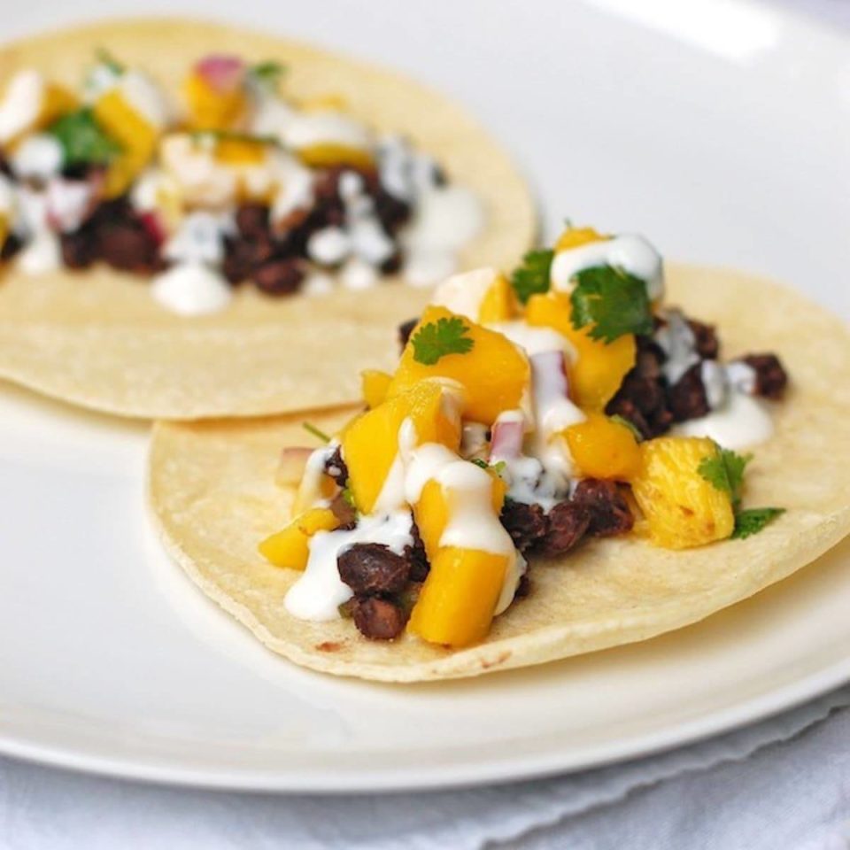 Mango Black Bean Tacos Recipe Pinch of Yum