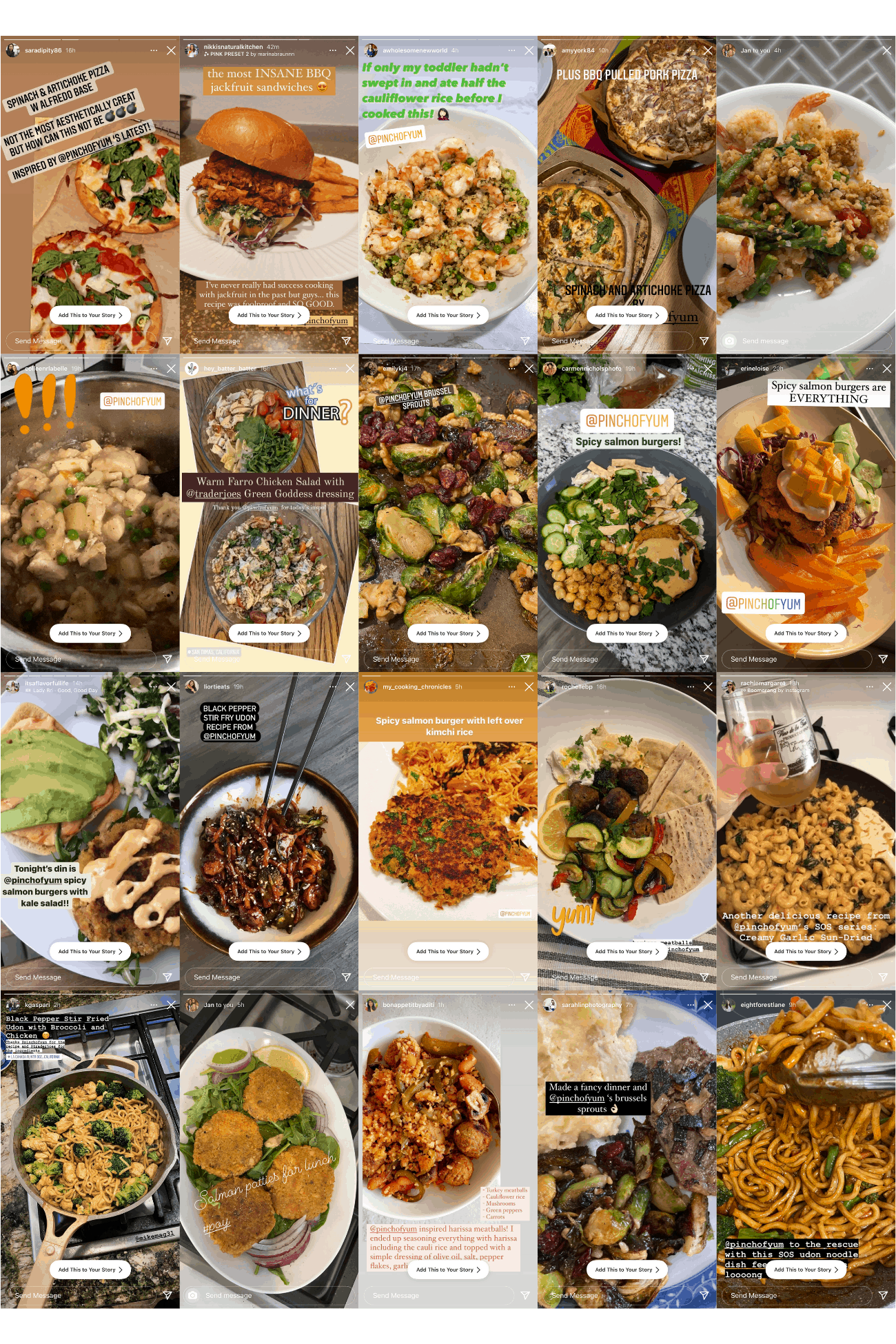 Mega collage of several SOS recipes Pinch of Yum readers made in the last couple months. 