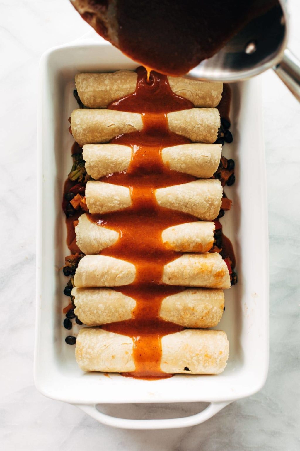 Easy Veggie Enchiladas Recipe Pinch of Yum