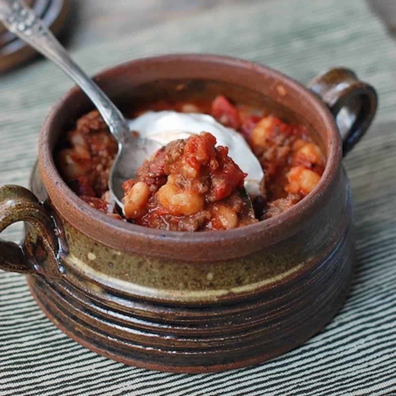 A picture of Smoky White Bean Chili with Pork