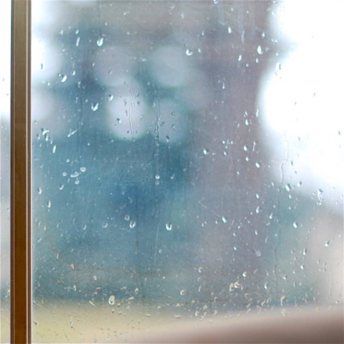 Condensation on a window.