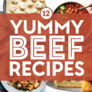 Yummy beef recipes in a collage.