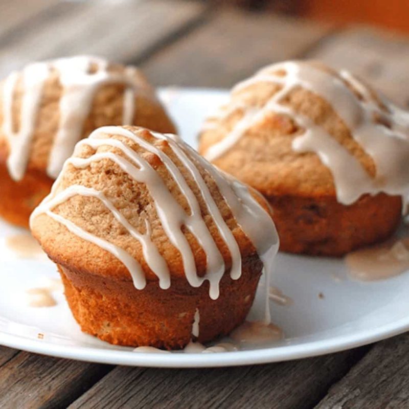 A picture of Vanilla Glazed Apple Cinnamon Muffins