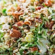 Close-up of Bacon and Brussels Sprout Salad.