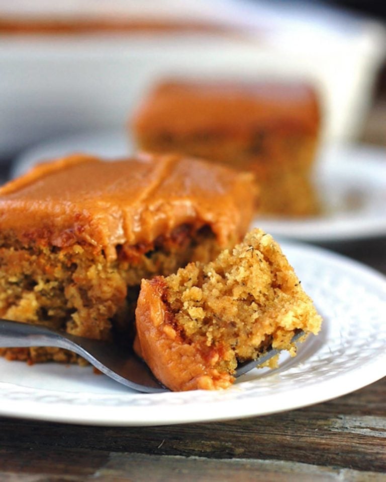 Banana Cake with Peanut Butter Frosting Recipe - Pinch of Yum