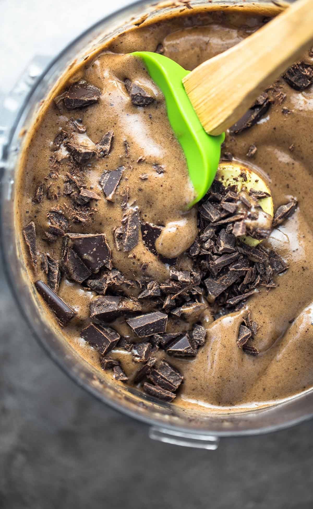 This naturally sweet ice cream is made with ALOHA superfood chocolate and bananas! You won't believe it's only 3 ingredients and 5 minutes to make! | pinchofyum.com