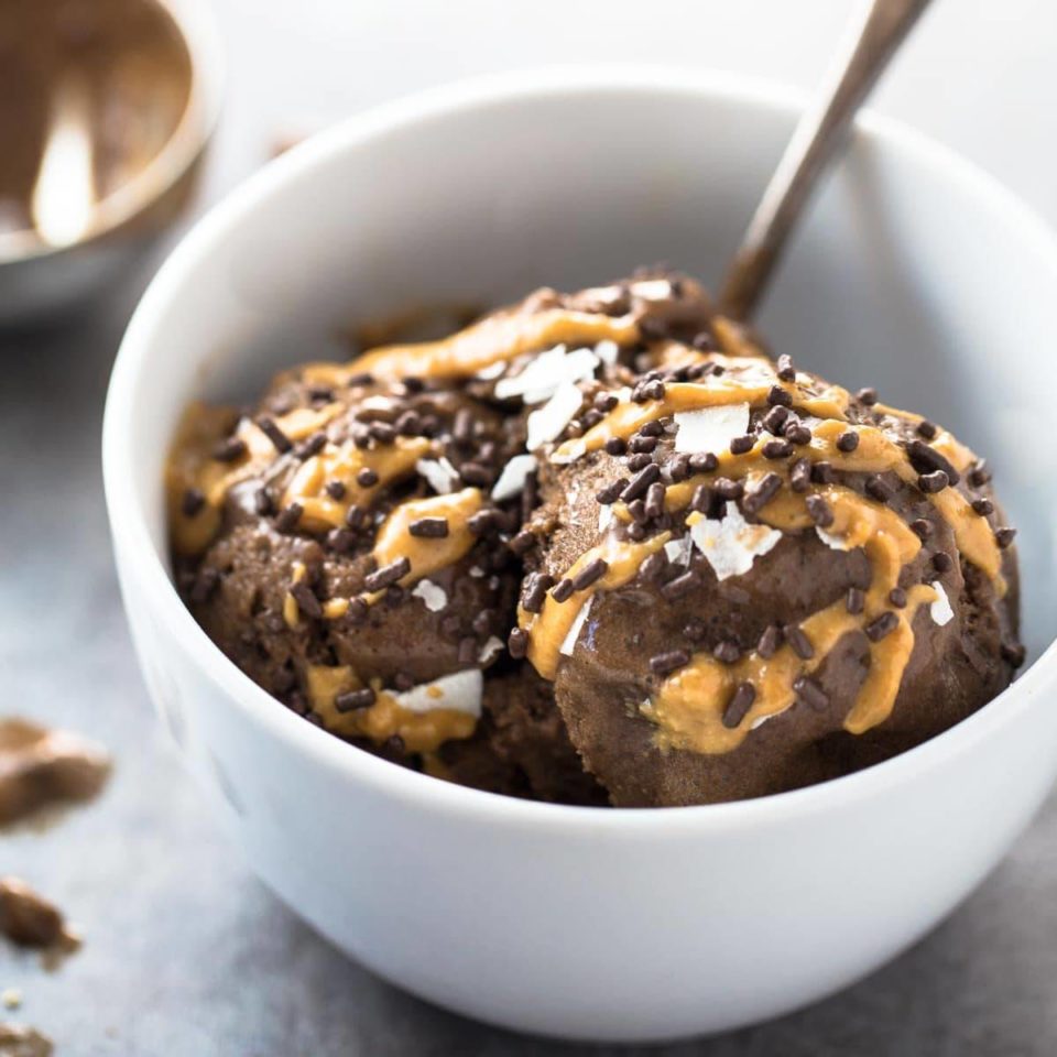 Chocolate Banana Naturally Sweet Ice Cream Recipe Pinch Of Yum 