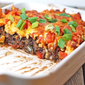 Southwest Black Bean Casserole Recipe - Pinch of Yum