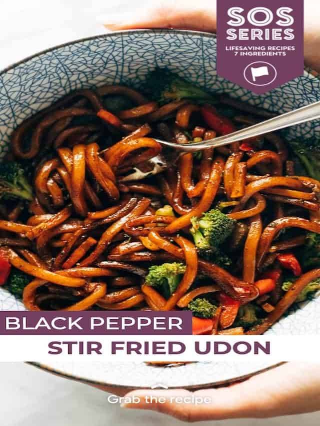 Black Pepper Stir Fried Udon Recipe - Pinch of Yum