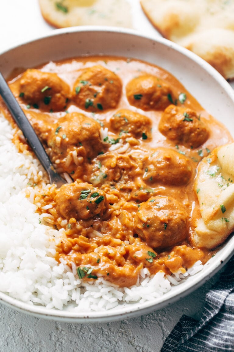 Butter Chicken Meatballs Recipe Pinch Of Yum 1414