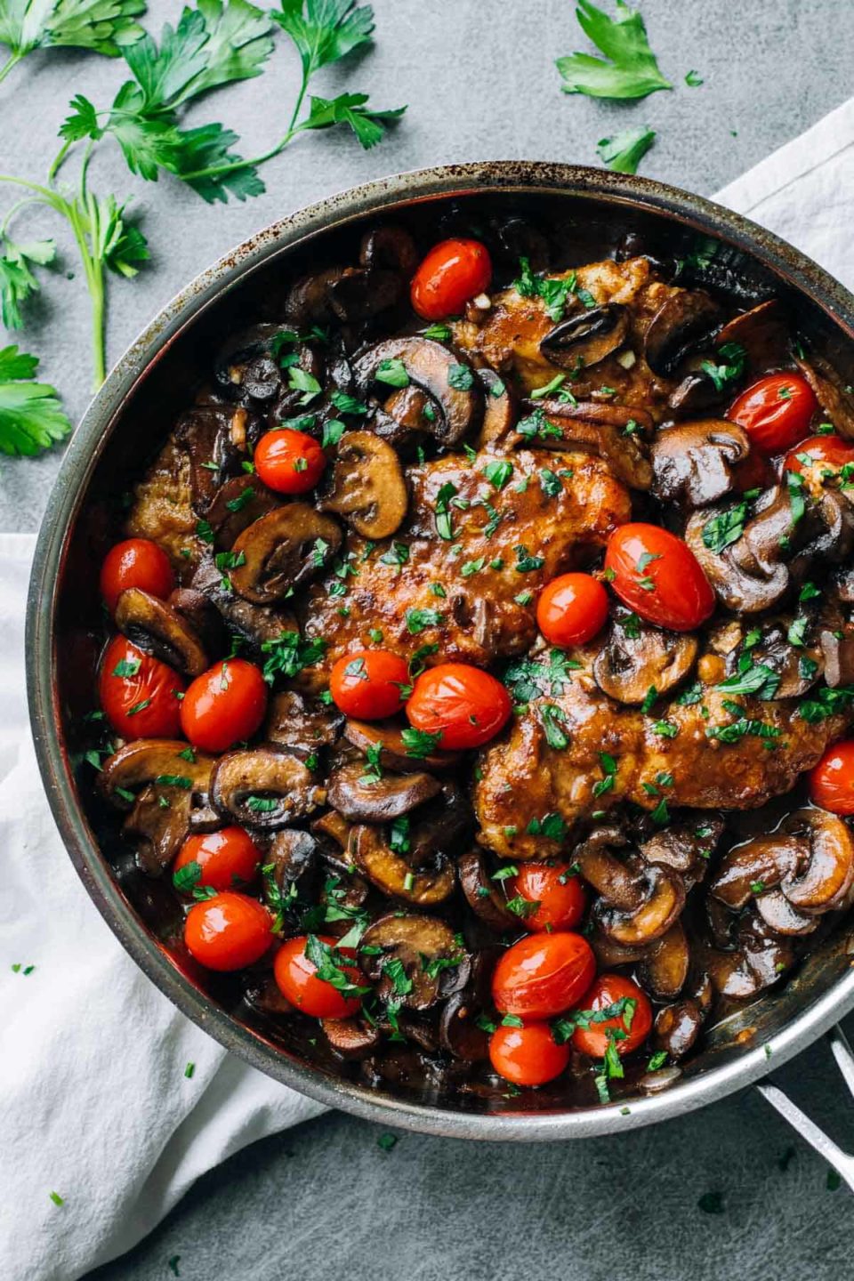 Drunken Chicken Marsala with Tomatoes Recipe - Pinch of Yum