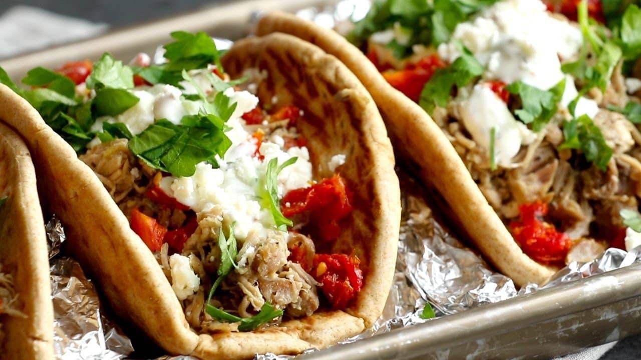 Everything Greek Pork Pitas Recipe Pinch of Yum