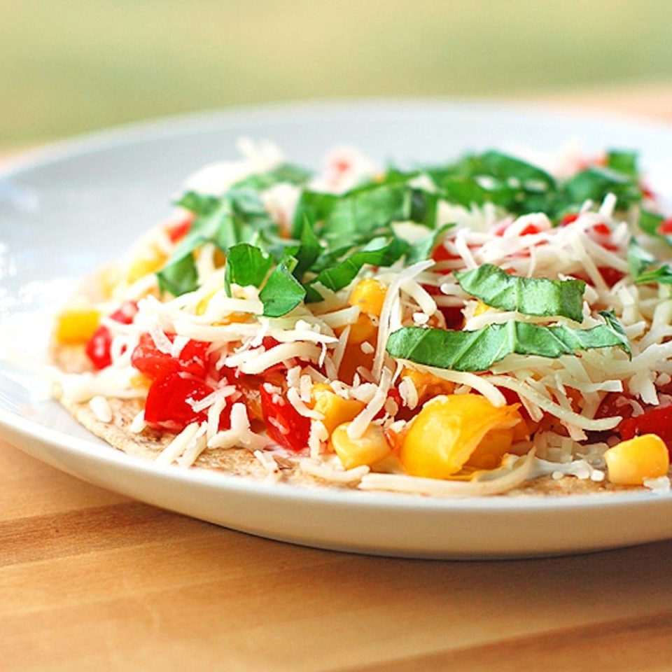 Mozzarella, Basil and Corn Quesadilla Recipe Pinch of Yum