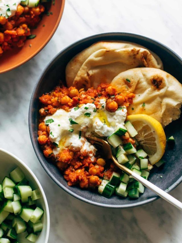 Harissa Chickpeas with Whipped Feta