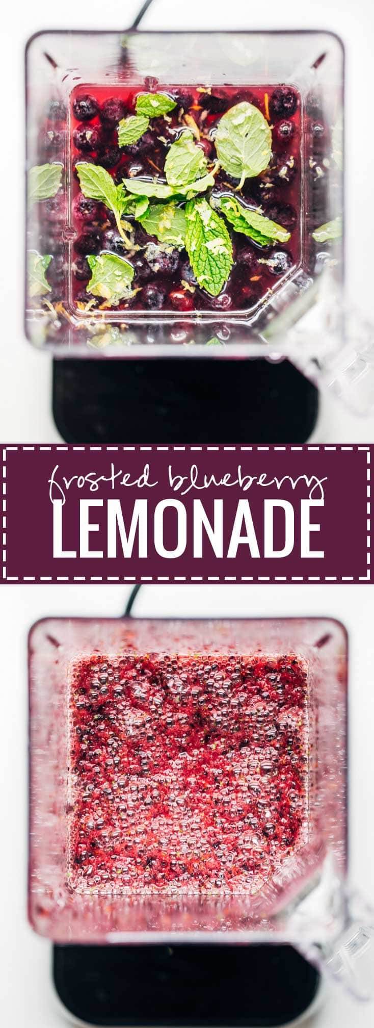 Frosted Blueberry Lemonade - super healthy and colorful, with just two main ingredients! // pinchofyum.com