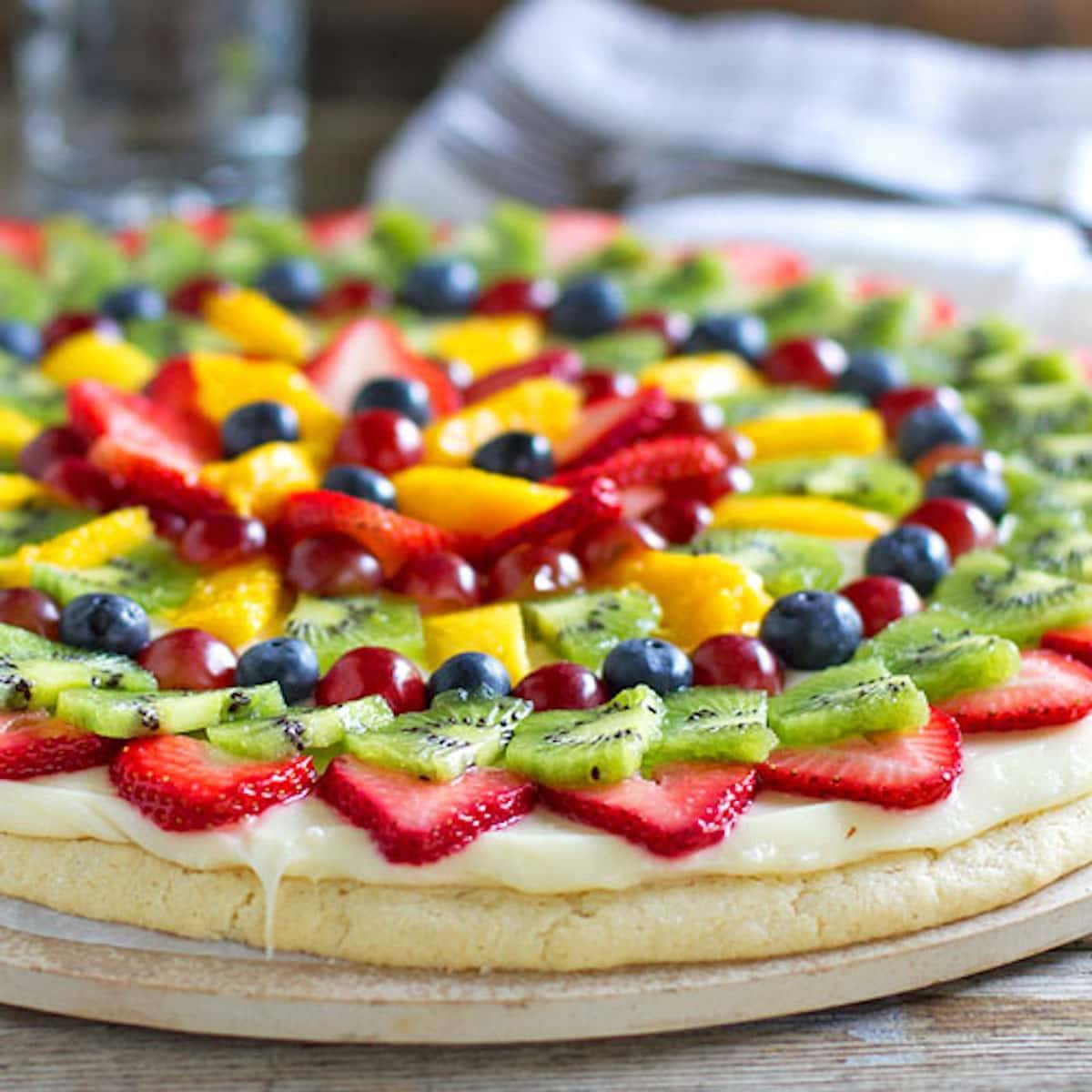 fruit pizza cookie dough