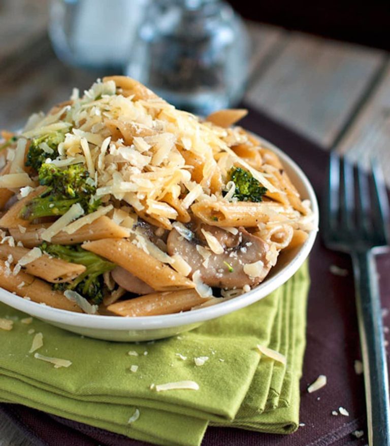 Rustic Garlic Butter Pasta with Roasted Broccoli Recipe Pinch of Yum