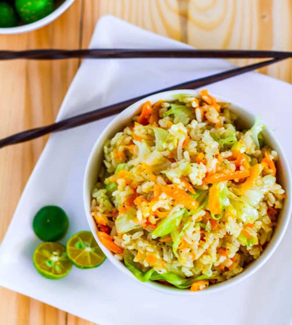 Skinny Garlic Fried Rice Recipe - Pinch of Yum