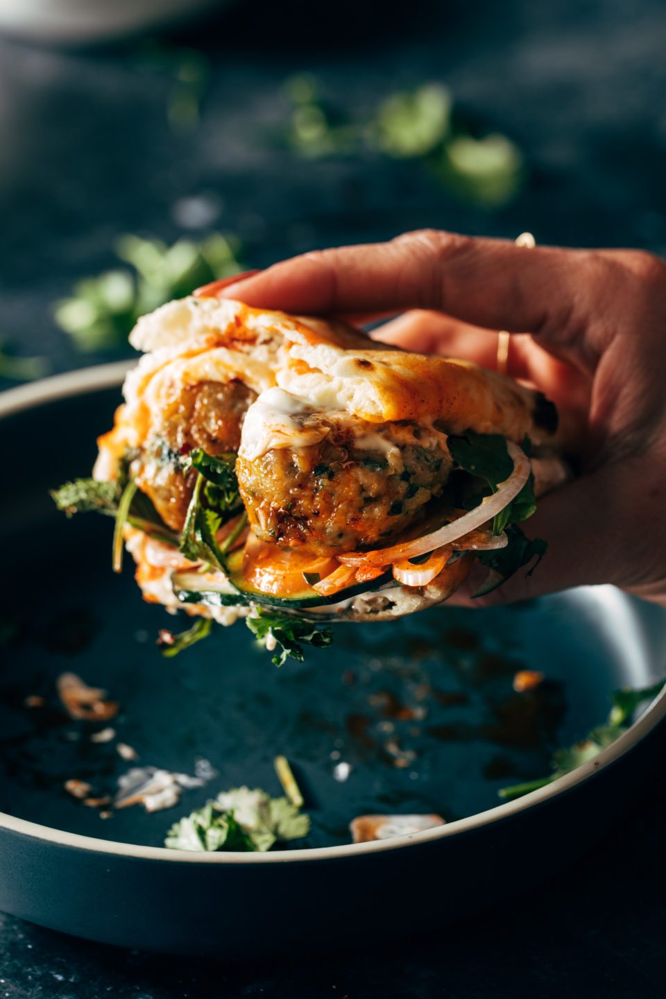 Ginger Chicken Meatball Sandos Recipe Pinch of Yum