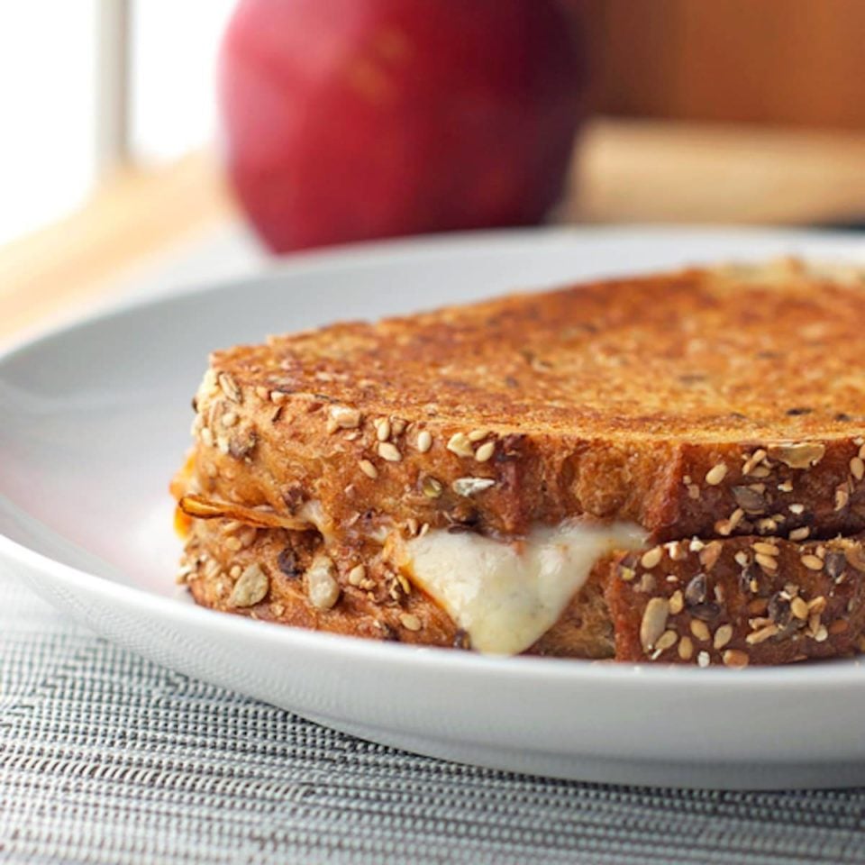 Bacon, Pear, and Raspberry Grilled Cheese Recipe Pinch of Yum