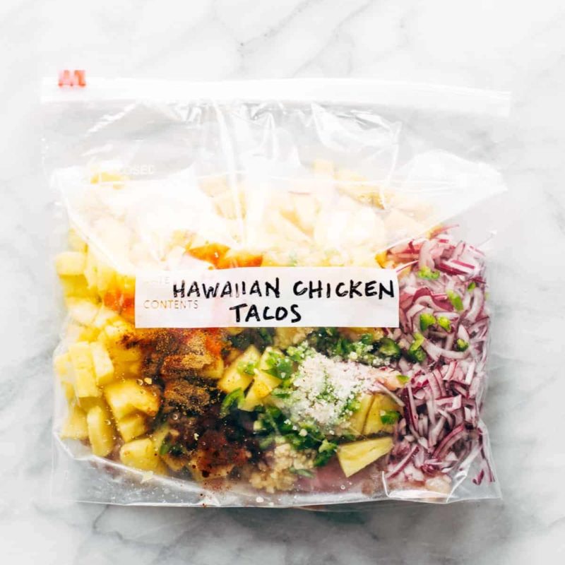A picture of Freezer Meal Hawaiian Chicken Tacos