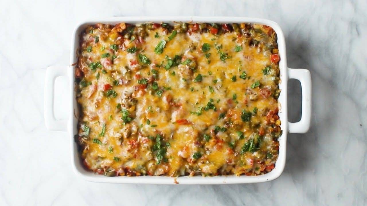 Healthy Mexican Casserole with Roasted Corn and Peppers Recipe - Pinch ...