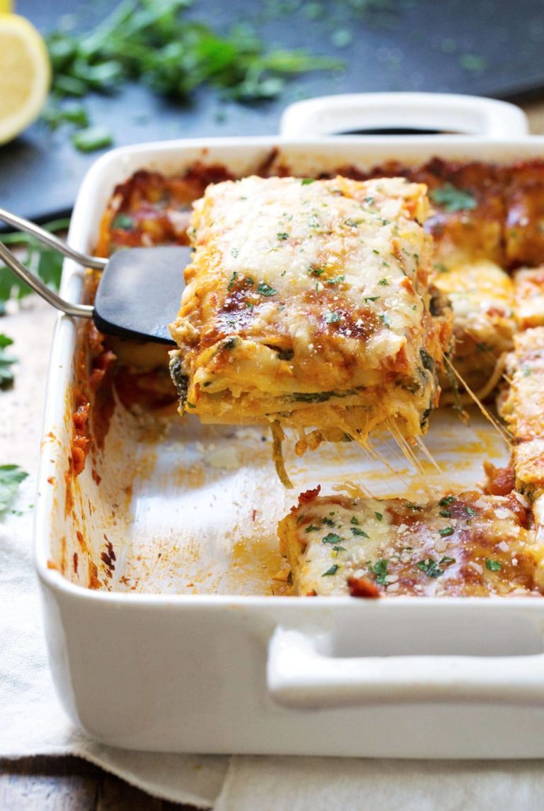 Creamy Tomato Lasagna Florentine Recipe Pinch of Yum