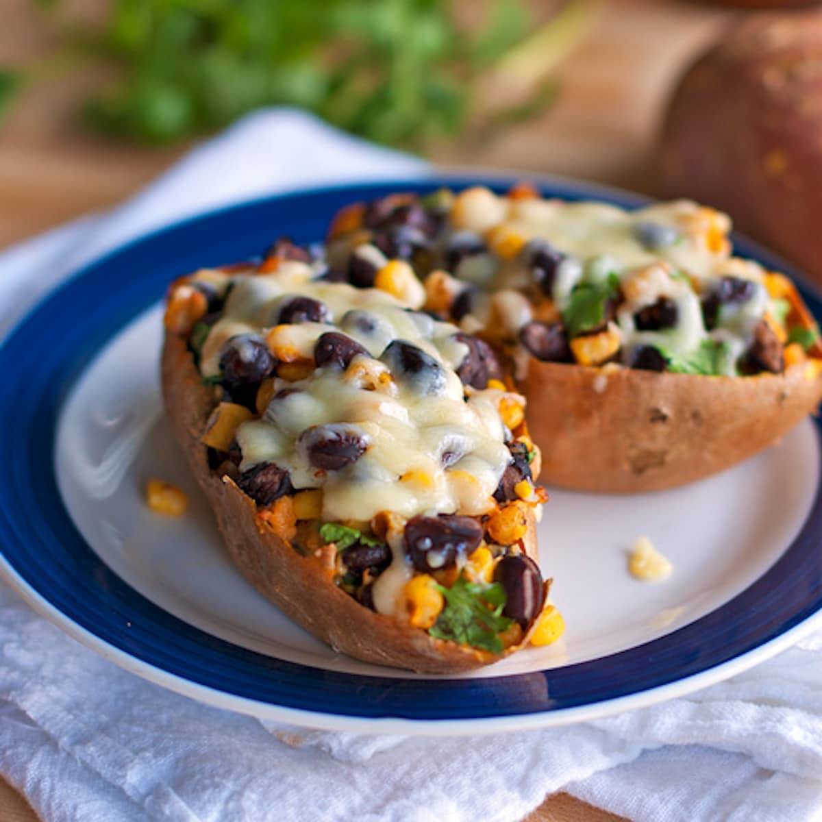 Healthy Mexican Sweet Potato Skins Recipe - Pinch of Yum