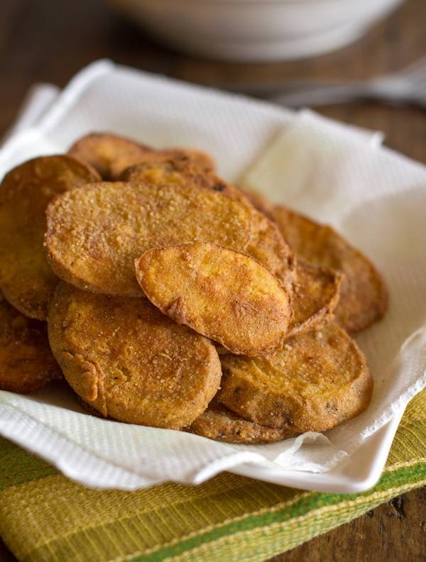 Crispy Potato Mojos on a napkin.