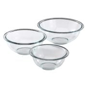 Pyrex set of 3 glass mixing bowls